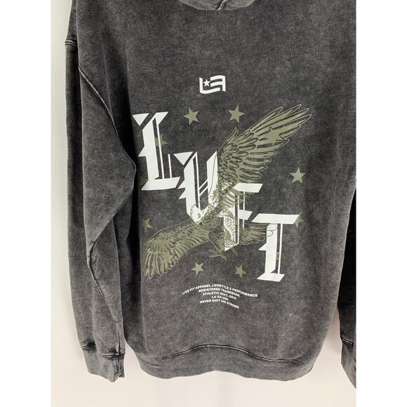 Live Fit Apparel Honor Hoodie Vintage Black Unisex Large New LVFT Never Quit - Picture 9 of 13